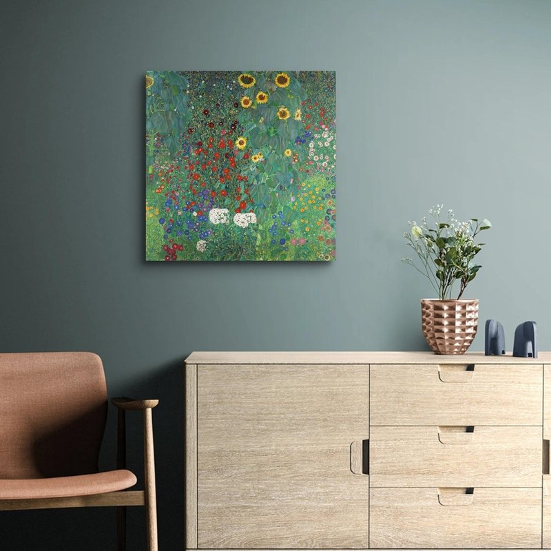 Farm Garden with Sunflowers 克林姆 艺术微喷无框画 - 海报/装饰画/版画 - 聚酯纤维 