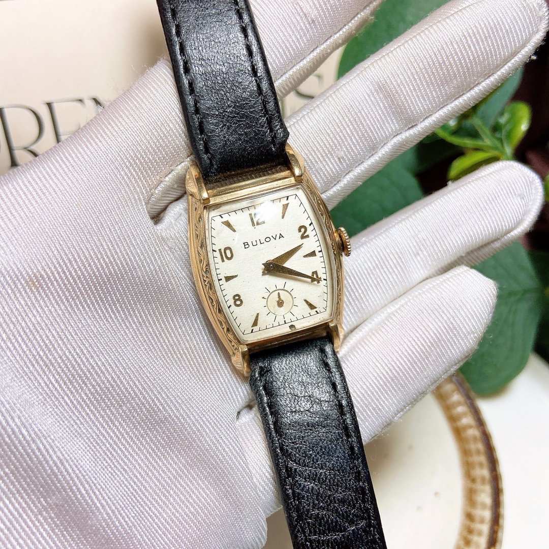 【西洋古董饰品】极稀有款BULOVA 1949年正常运作秒针a9质感手表 - 女表 - 贵金属 金色