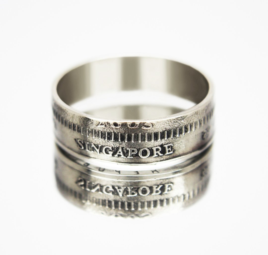 Singapore Coin Ring 50 cents 1967-1985 lionfish coin rings for men coin rings - 戒指 - 其他金属 