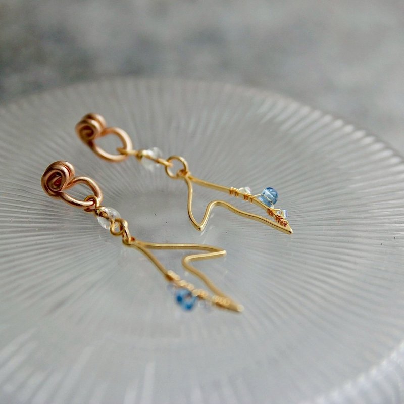 无痛耳夹/小鱼尾耳环 - 耳环/耳夹 - 贝壳 金色