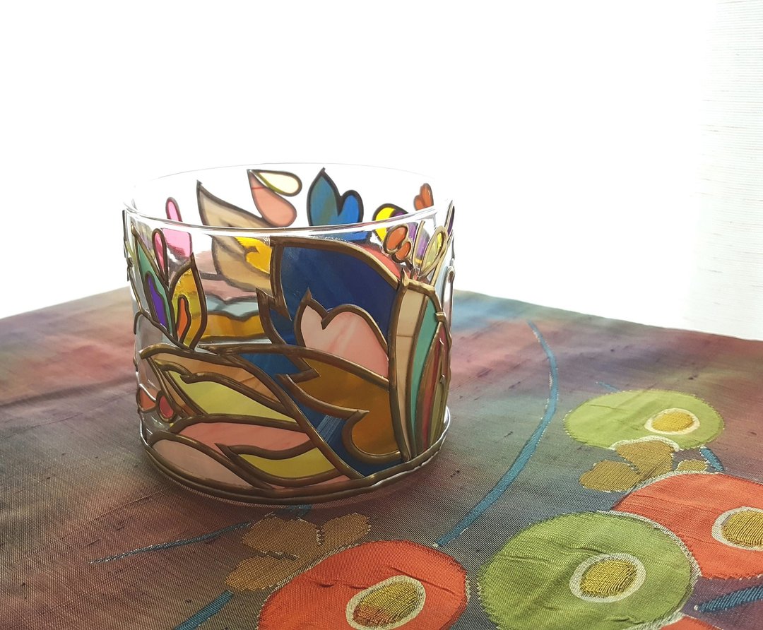 ●3 Way candle holder "TAMAYURA" round glass● - 蜡烛/烛台 - 玻璃 多色