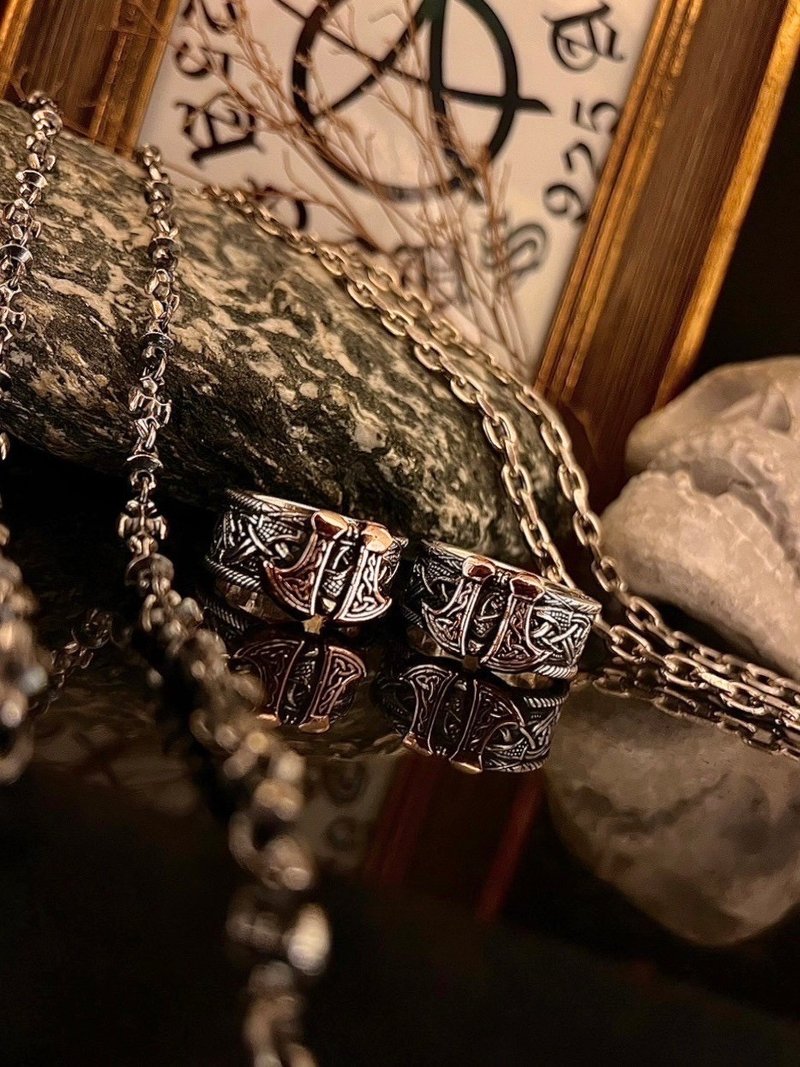 【凯尔特系列】战斧凯尔特/纯银/双色/戒指 - 戒指 - 纯银 银色