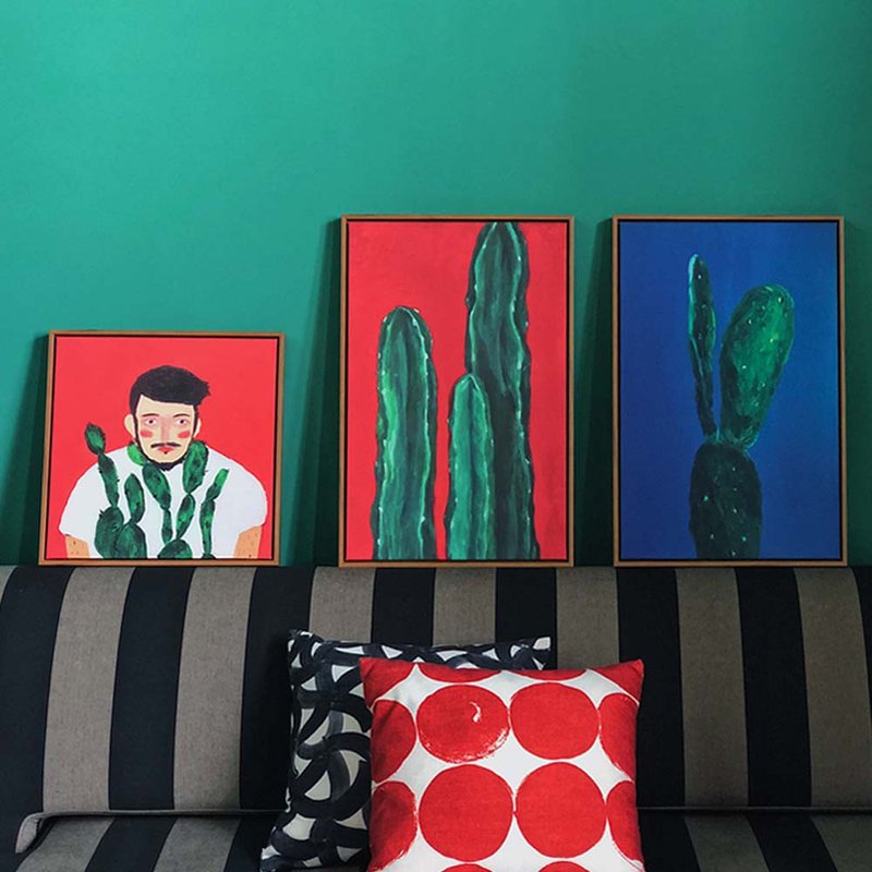 草稿/CIAOGAO 北歐仙人掌客廳沙發背景墻玄關辦公室ins掛畫裝飾畫 - 海报/装饰画/版画 - 棉．麻 多色