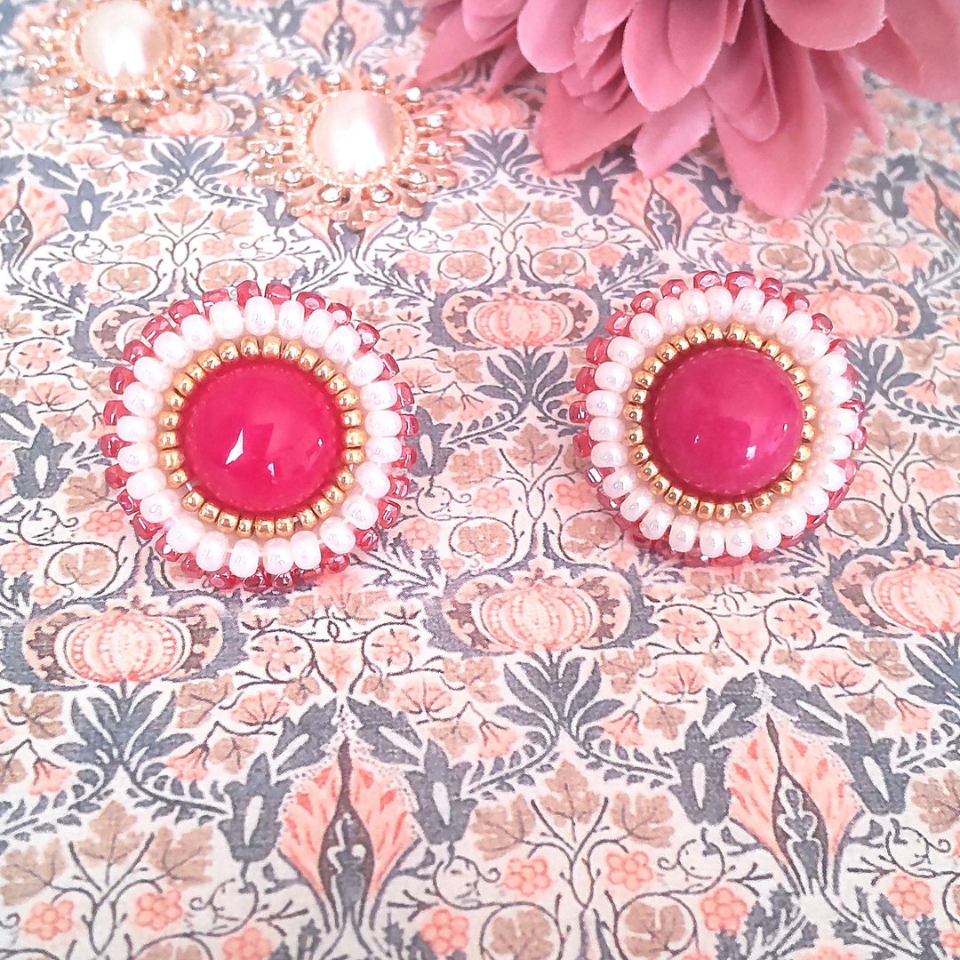 agate earrings - 耳环/耳夹 - 半宝石 
