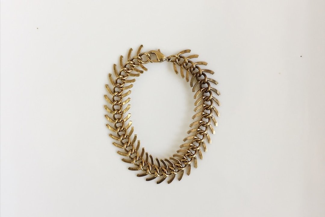 fish bone 简约时尚黄铜造型手环 - 手链/手环 - 其他金属 金色