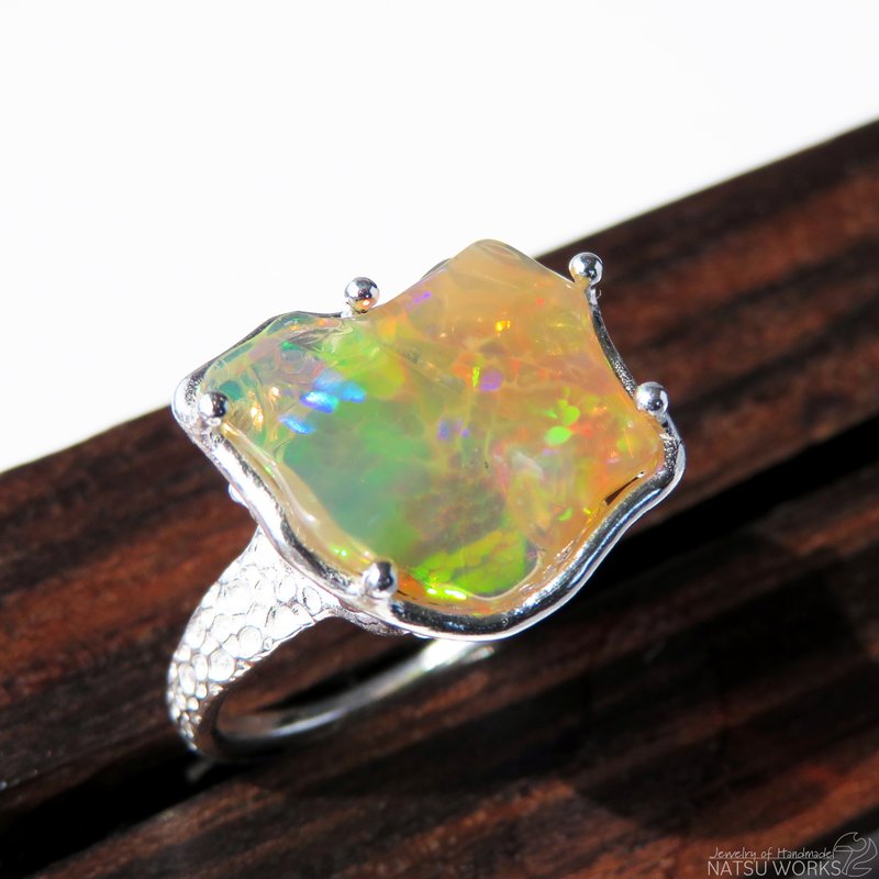 埃塞俄比亚 蛋白石 戒指 / Ethiopia Opal Ring llll - 戒指 - 宝石 多色