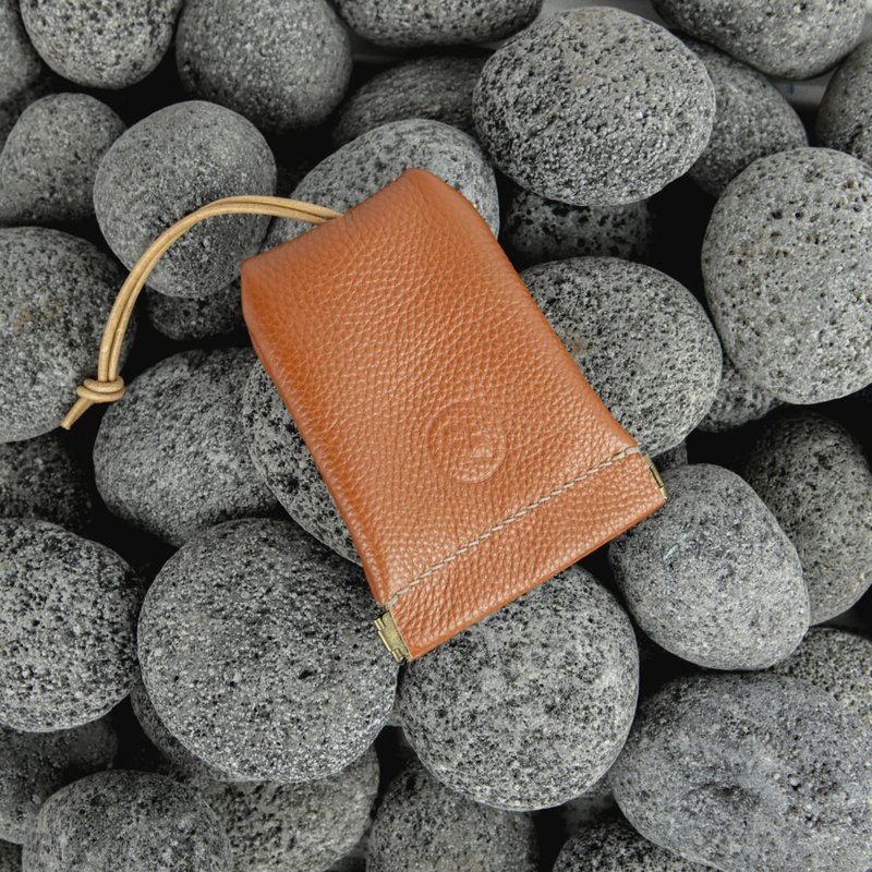 牛皮手工大容量弹口钥匙包 - 棕荔枝纹 (生日礼物, 父亲节礼物) - 钥匙链/钥匙包 - 真皮 咖啡色