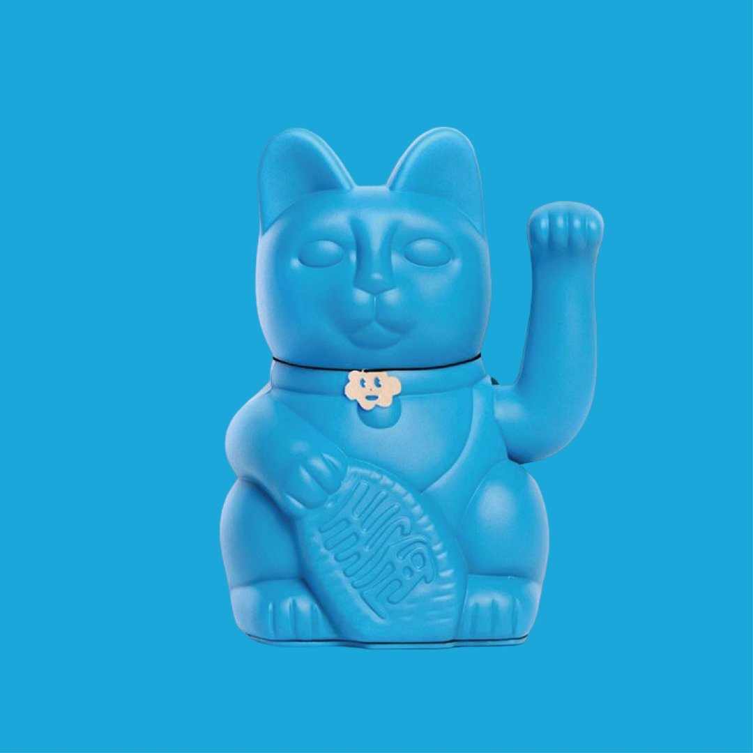【Diminuto Cielo 招财猫】 Tiny Sky 幸运招财猫 - 亮蓝色 18CM - 玩偶/公仔 - 其他材质 蓝色
