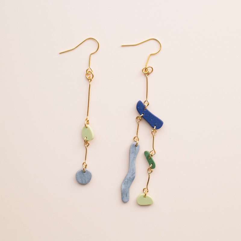 enogu -candy- type-d (Pierce/ Clip-On) - 耳环/耳夹 - 塑料 蓝色