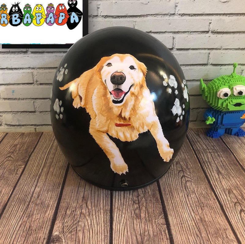 手绘疯 定制化 狗狗 猫猫 安全帽 彩绘 纪念 礼物 生日 情人节 - 订制画像 - 其他材质 多色