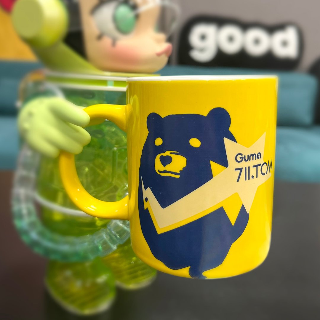【动物插画马克杯】台湾熊/黄色黑熊杯/咖啡杯/茶杯/水杯/杯子/陶 - 咖啡杯/马克杯 - 陶 黄色