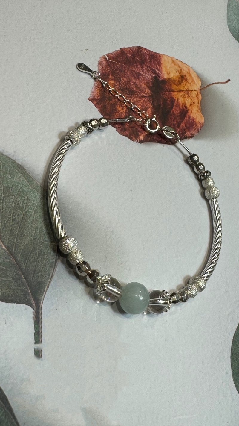 纯银手环搭配能量水晶 - 手链/手环 - 纯银 橘色