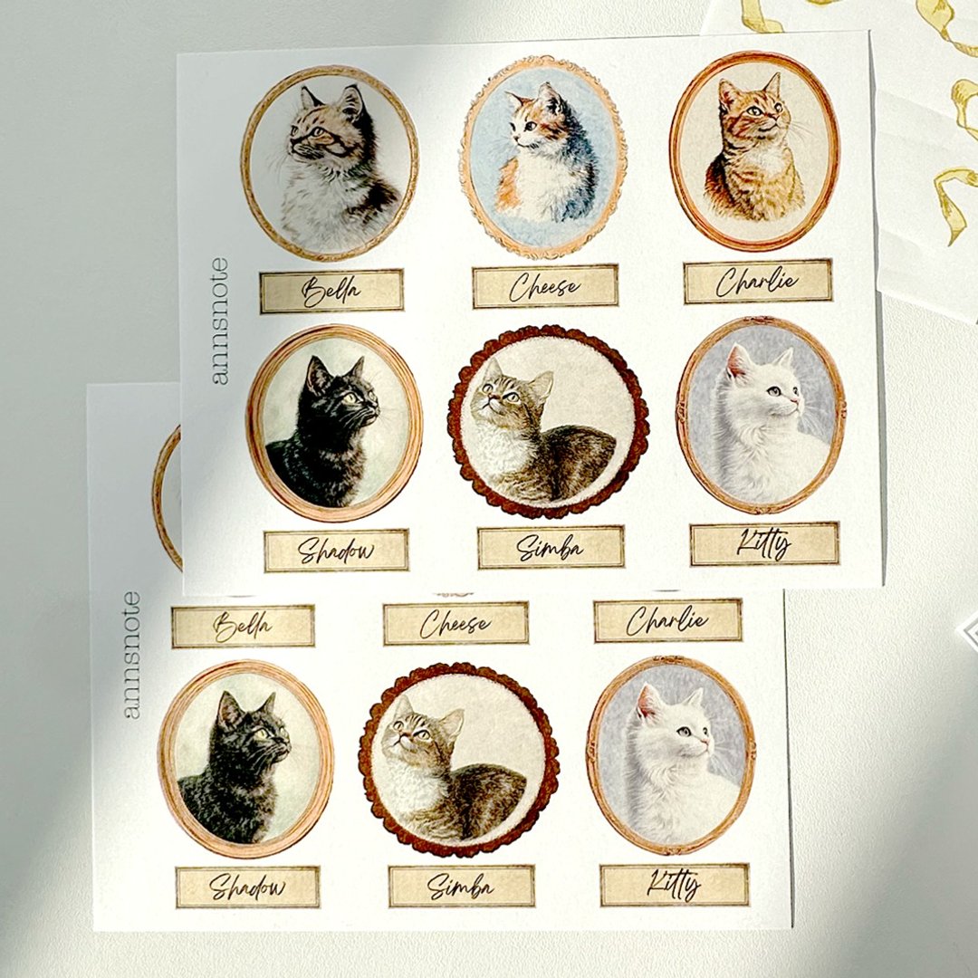 猫咪相框用纸 120g (anns note) 复古拼贴 - 贴纸 - 纸 多色