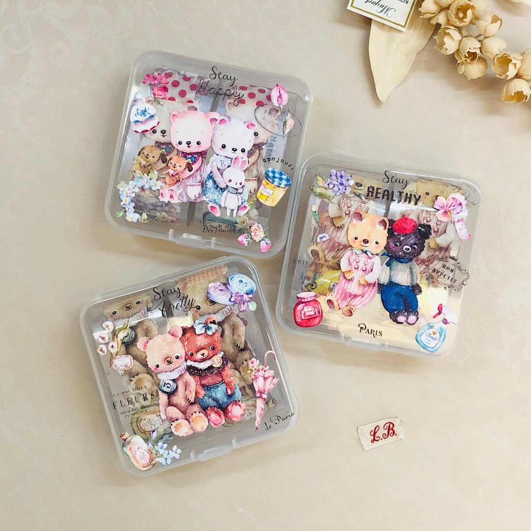 3CM水彩PET白墨纸胶带【Home Sweet Home 分装小礼盒】 - 纸胶带 - 塑料 多色