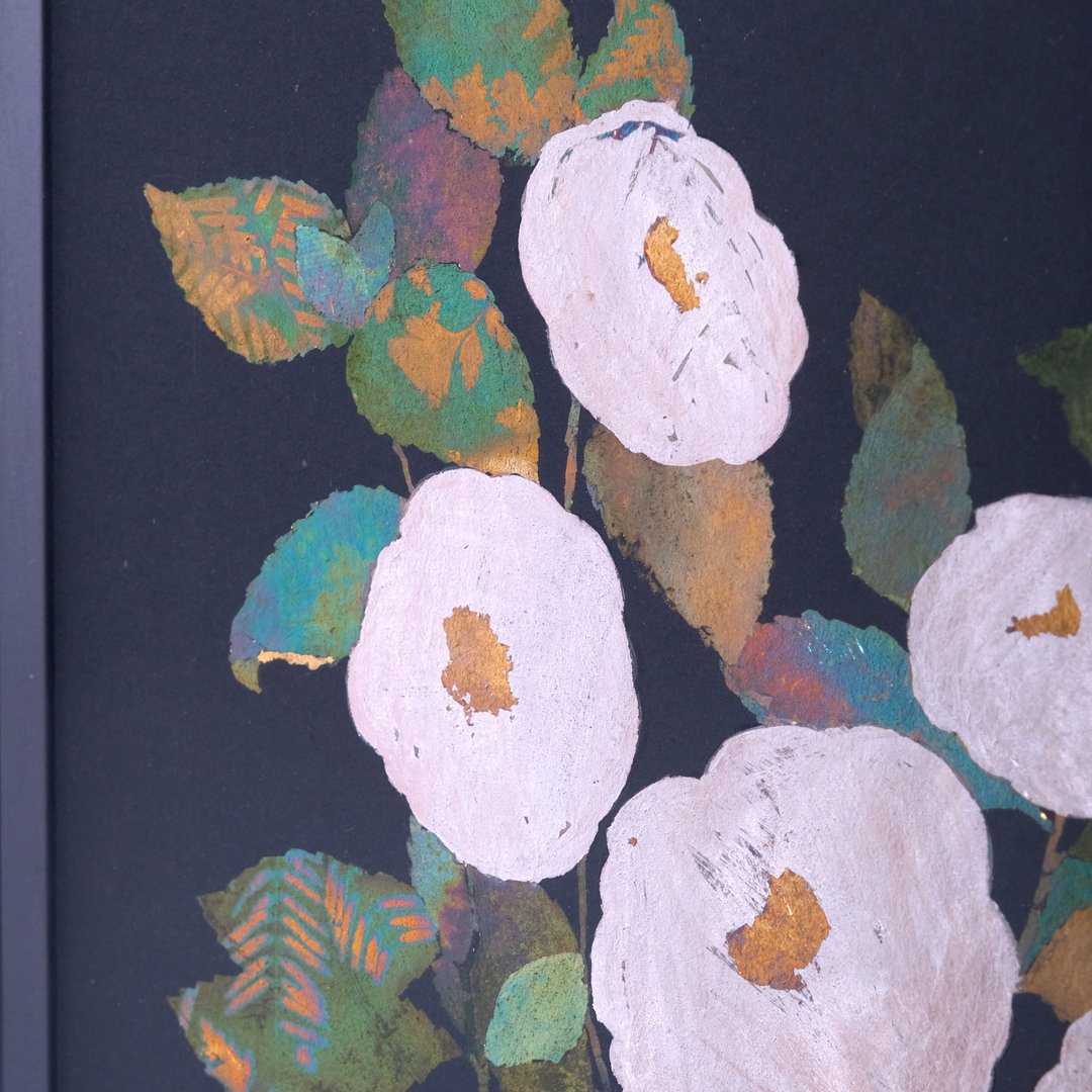 烧箔植物画 山茶花 #8 - 海报/装饰画/版画 - 纸 