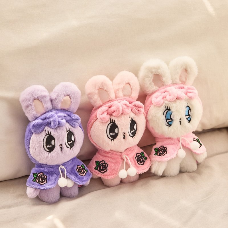 【Esther Bunny艾丝乐小兔】斗篷款绒毛玩偶 绒毛娃娃 12cm 全3款 - 玩偶/公仔 - 聚酯纤维 粉红色