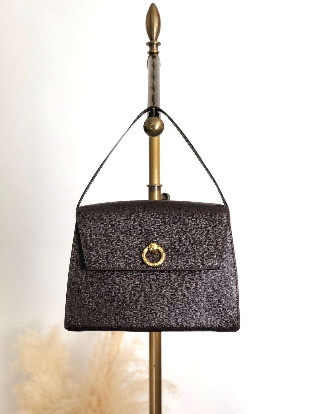【 日本直送 名牌中古包 】CELINE  સેરિના 手提包 棕色 Gancini 皮革 压纹 vintage 古董 jnvpdi - 手提包/手提袋 - 真皮 咖啡色