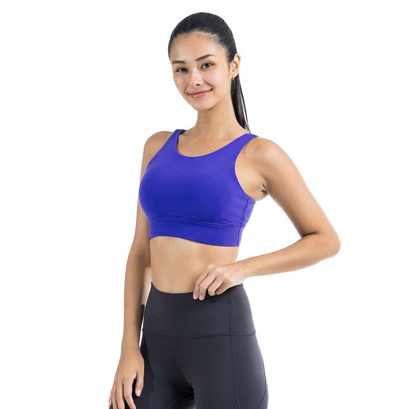 【NAMASTE】Adela 小三角双肩短上衣 - 宝蓝 - 女装运动内衣 - 尼龙 蓝色