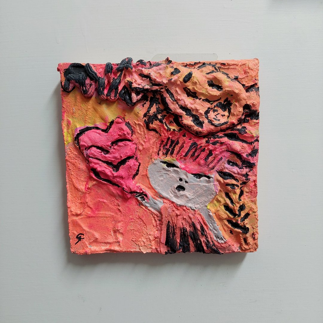 原画 甜吐司女孩 - 海报/装饰画/版画 - 水泥 粉红色