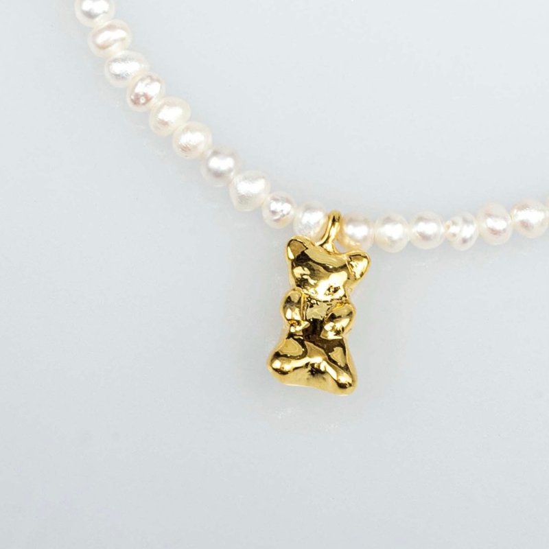 小熊软糖 珍珠项链 - 项链 - 纯银 透明