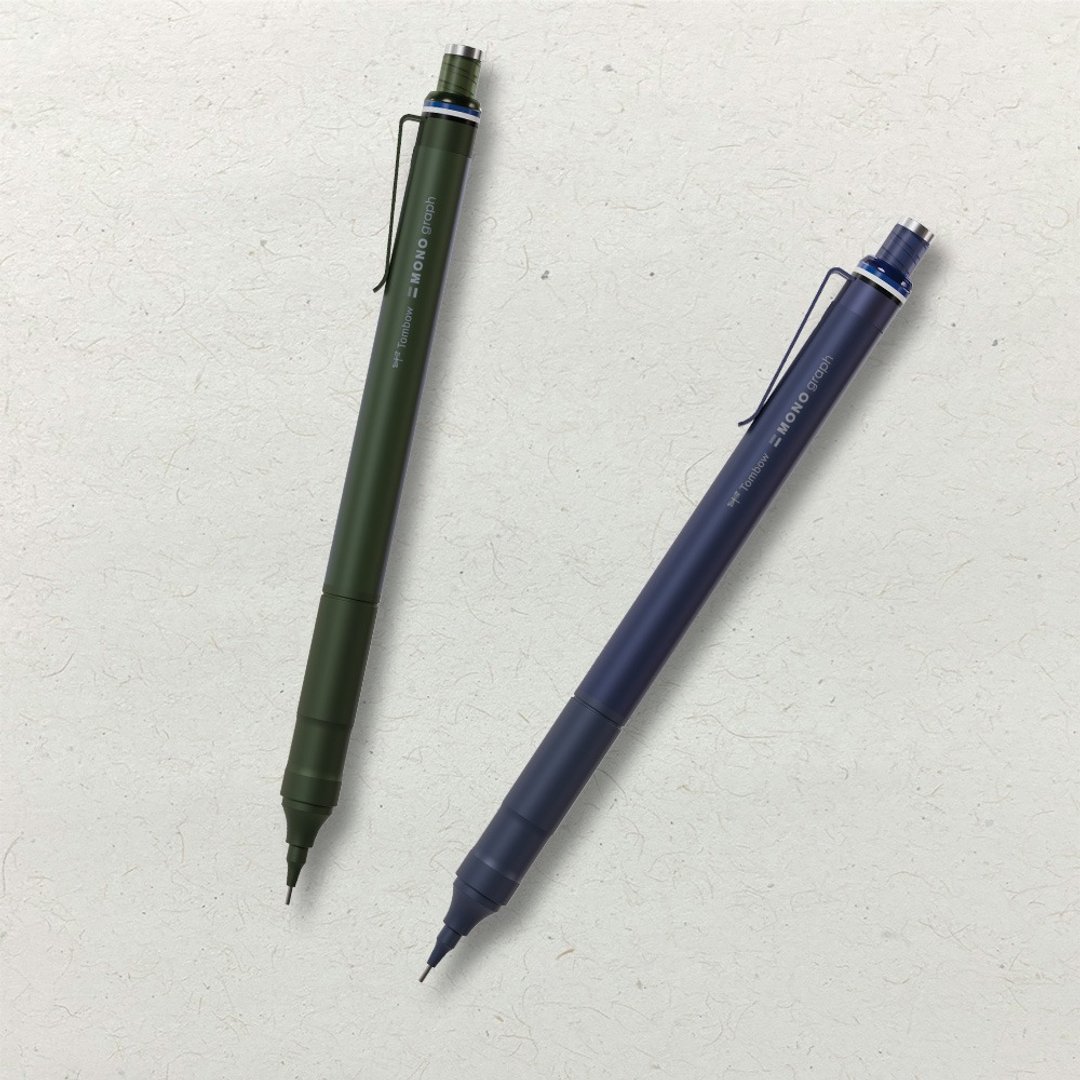 【TOMBOW】MONO graph fine 0.5mm 低重心自动铅笔-蓝/绿 - 铅笔/自动铅笔 - 其他金属 多色
