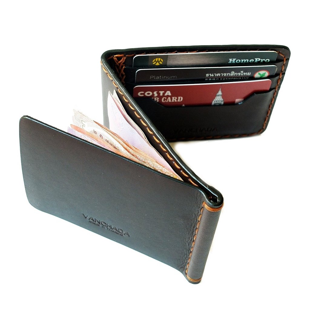 Z  Wallet Money Clip Bi-fold V.3.1 Vegetable Rusty Brown Hand-sew process. - 皮夹/钱包 - 真皮 