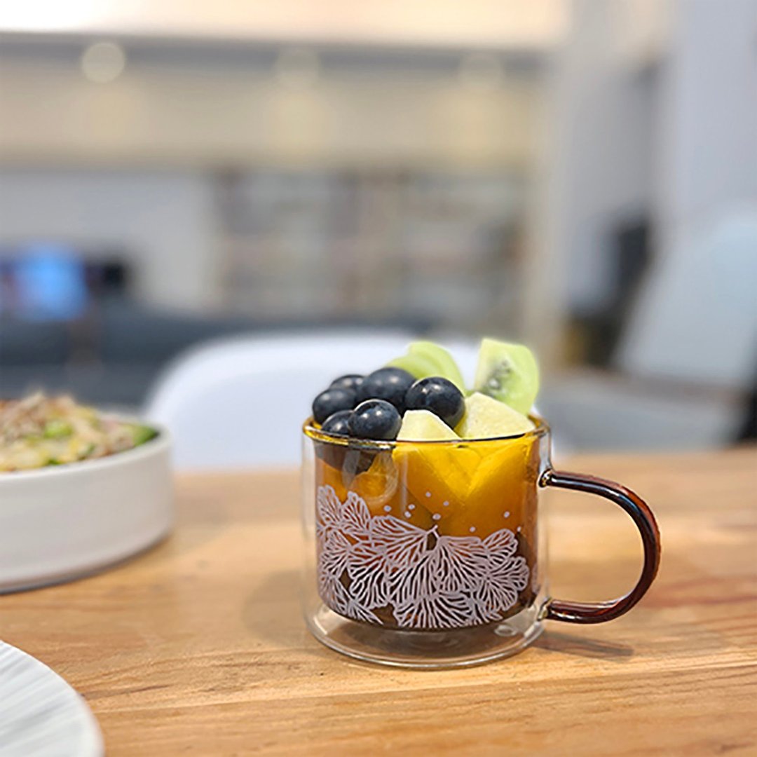 蕨饮双层玻璃杯2.0-铁线蕨| 马克杯 玻璃杯 耐热玻璃杯 圣诞礼物 - 玻璃杯 - 玻璃 绿色