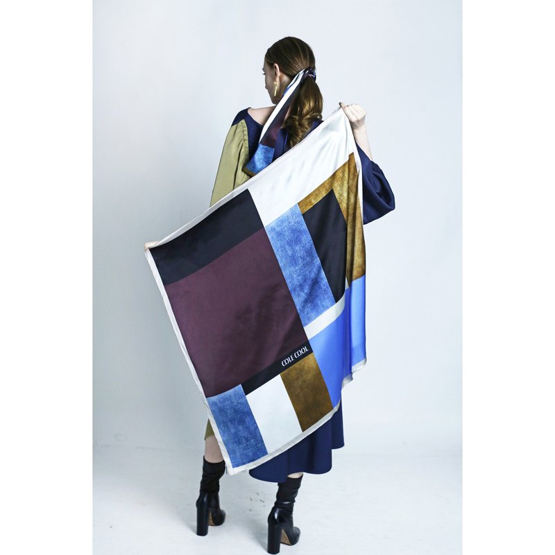 【母亲节礼物】【母亲节礼盒】新窗新机会 真丝围巾丝巾披肩围巾 - 丝巾 - 丝．绢 蓝色