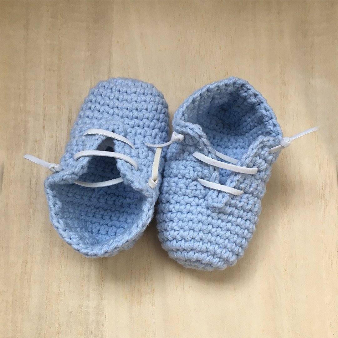 Slip-On Baby Booties, Crochet Shoes, Socks, Sneaker, Boots, Footwear for Kids - 婴儿鞋 - 棉 蓝色