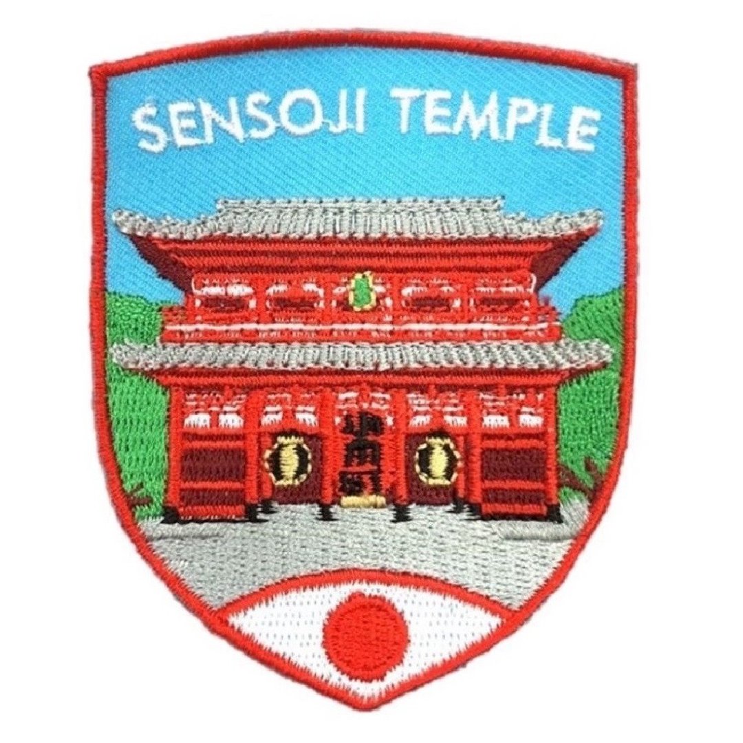 日本 东京 浅草寺 外套电绣士气章 INS打卡地标 贴章 补丁贴 烫布 - 徽章/别针 - 绣线 多色
