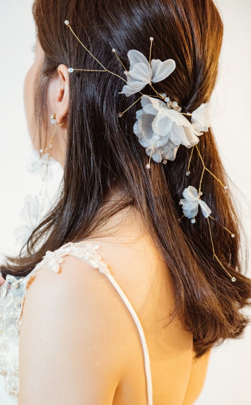 原创手工新娘饰品 水晶 雪天使纱花发饰 - 发饰 - 水晶 