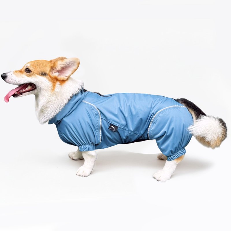 PETT2GO 柯基专属透气机能雨衣 - 衣/帽 - 聚酯纤维 蓝色