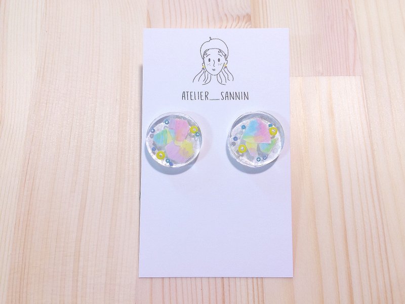 梦幻糖果(大) 耳针 手工耳环 - 耳环/耳夹 - 其他材质 多色