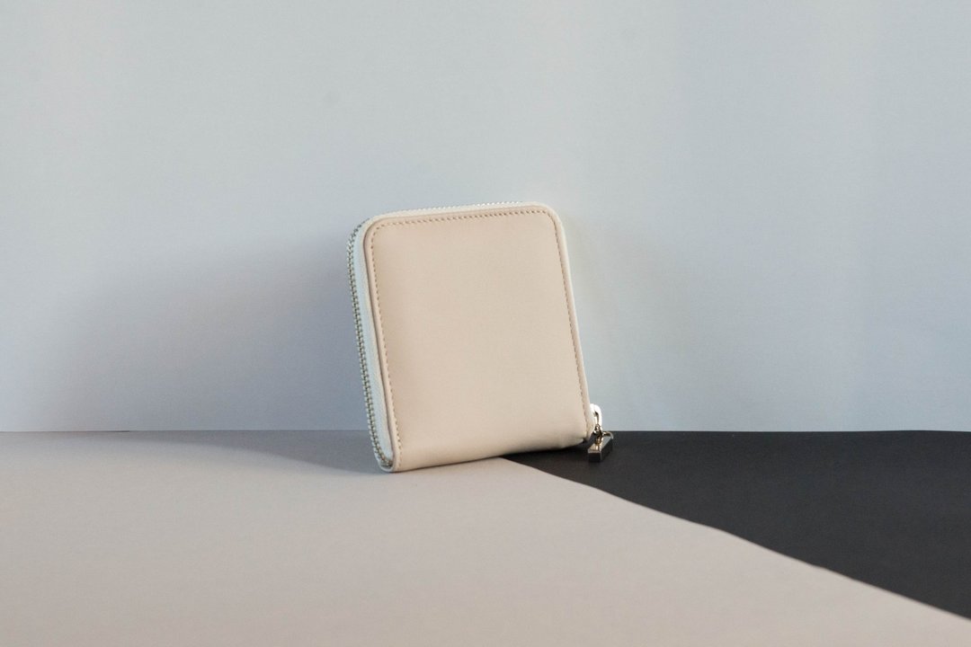 'MONDAY' ITALY LEATHER SHORT WALLET- WHITE/CREAM - 皮夹/钱包 - 真皮 白色