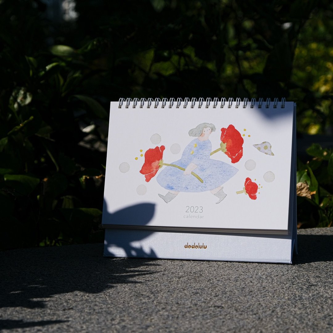 2023插画月历 桌历 | 香港假期 | 年历表 | 农历节气 dodolulu - 年历/台历 - 纸 多色