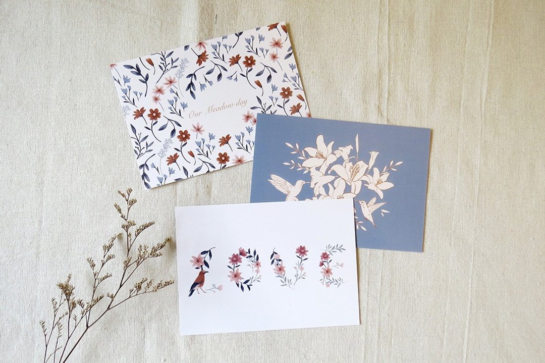 Nina Ho花卉插画明信片-任选三张优惠150 - 卡片/明信片 - 纸 多色