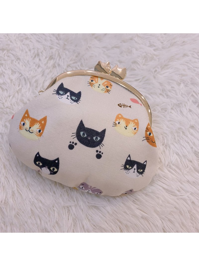 【TiNa 】手作口金钱包  猫头口金零钱包  生日 礼物 可挑布制作 - 零钱包 - 棉．麻 多色