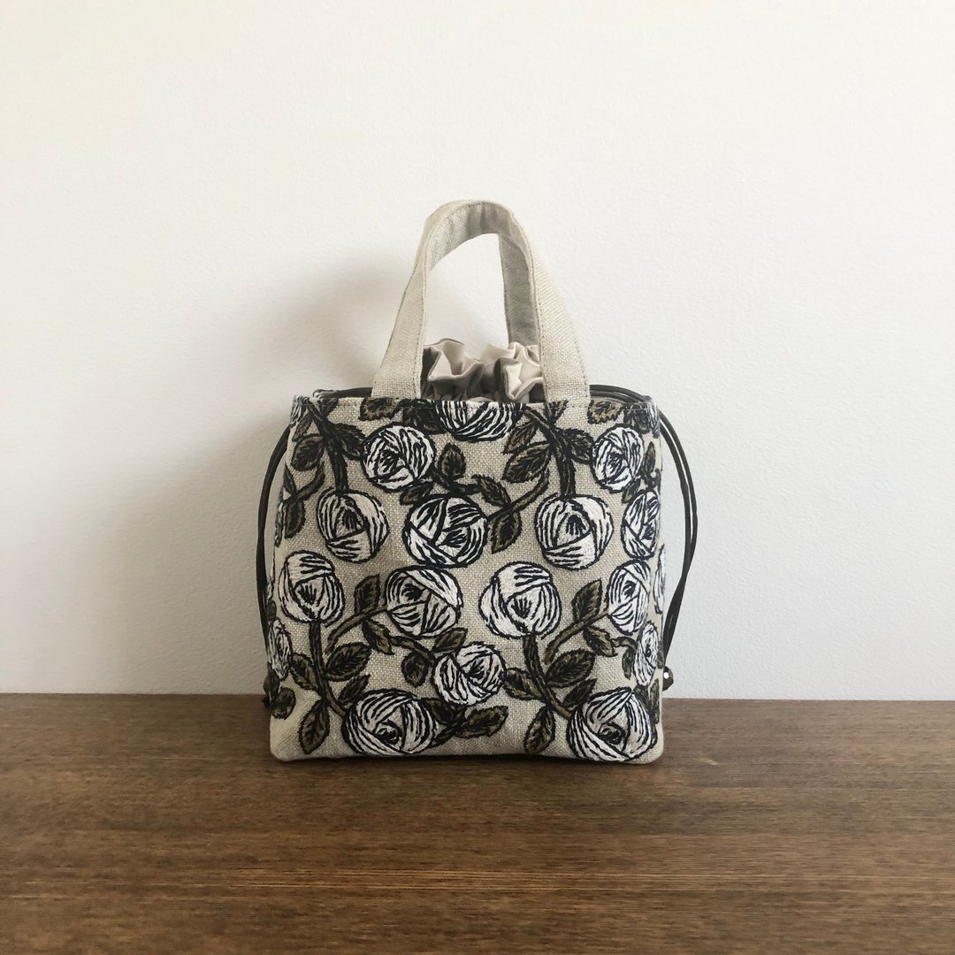 订制款 束口袋包 minä perhonen rosy 手工制作 - 侧背包/斜挎包 - 棉 卡其色