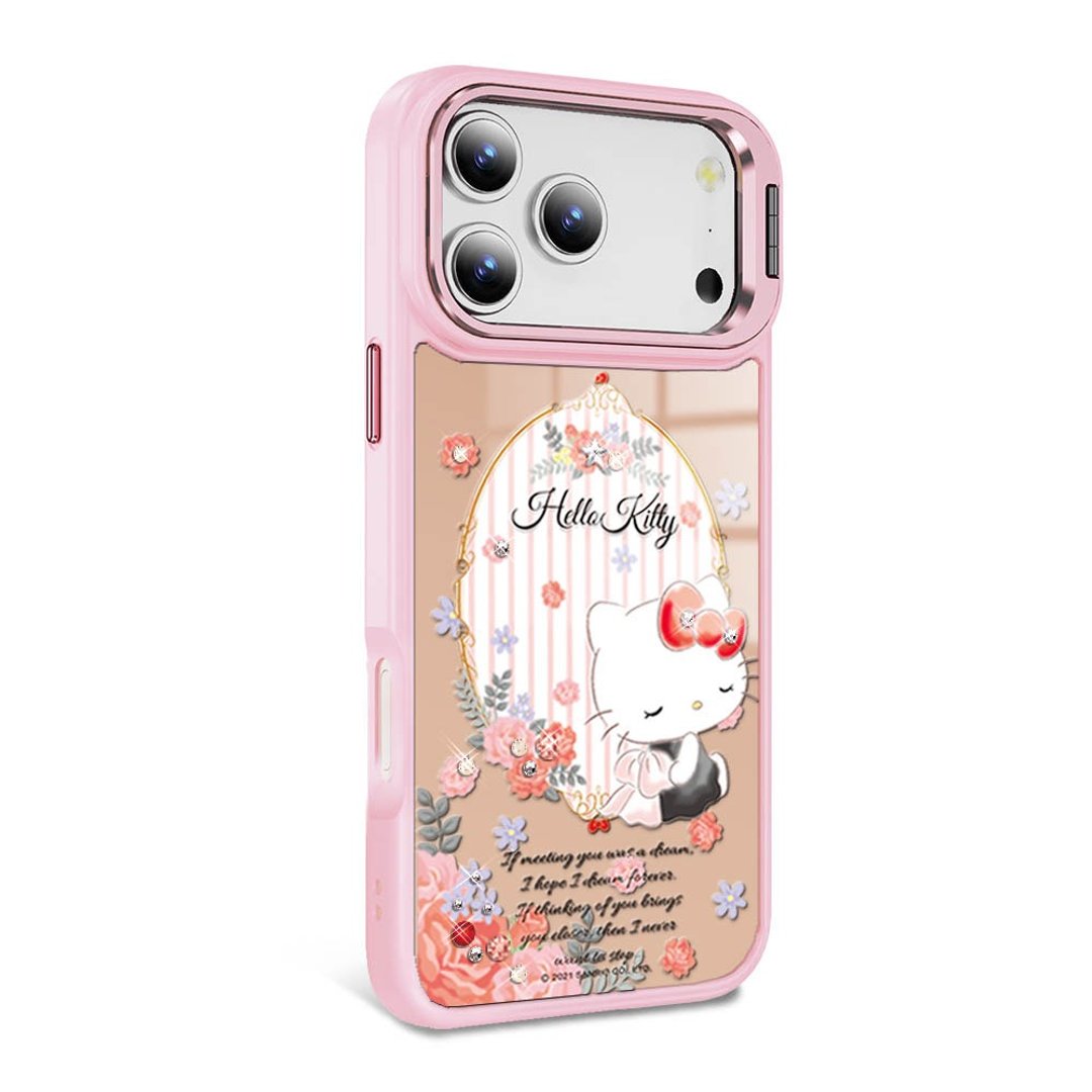 iPhone 全系列 防摔合金框隐形立架镜面钻壳 - 玫瑰凯蒂 - 手机壳/手机套 - 其他材质 多色