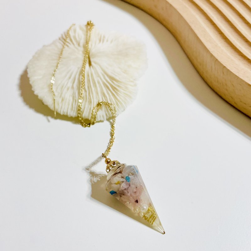 奥刚灵摆项链/开运招财/水晶疗愈/奥刚能量塔 - 项链 - 半宝石 粉红色