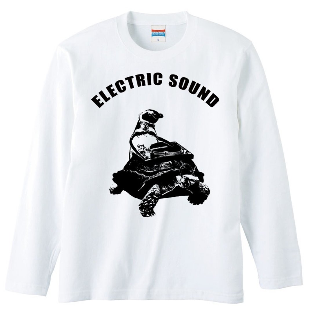 Long sleeve T-shirt / Penguins, turtles and turntables - 男装上衣/T 恤 - 棉 白色