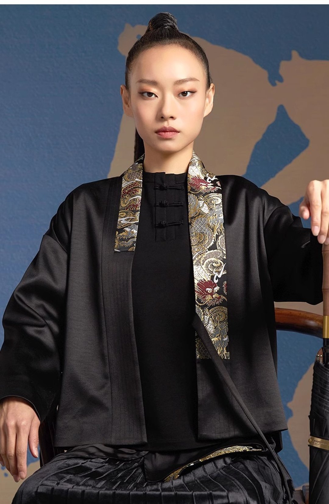 雍和/新中国风 汉服外套对交穿袄子 - 女装休闲/机能外套 - 聚酯纤维 黑色