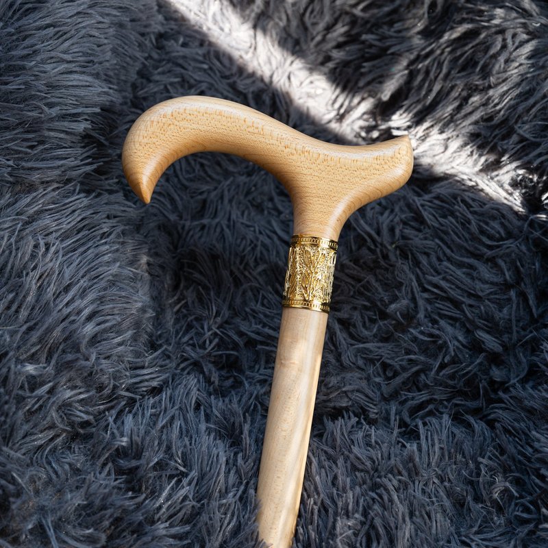 原木手杖 Maple Floral 美枫木镀金 - 其他 - 木头 白色