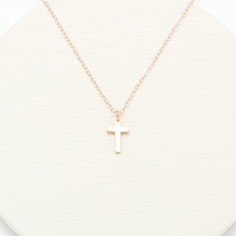 【Angel & Me】希望 十字架  s925纯银 厚镀18k玫瑰金项链 礼物 - 项链 - 玫瑰金 金色