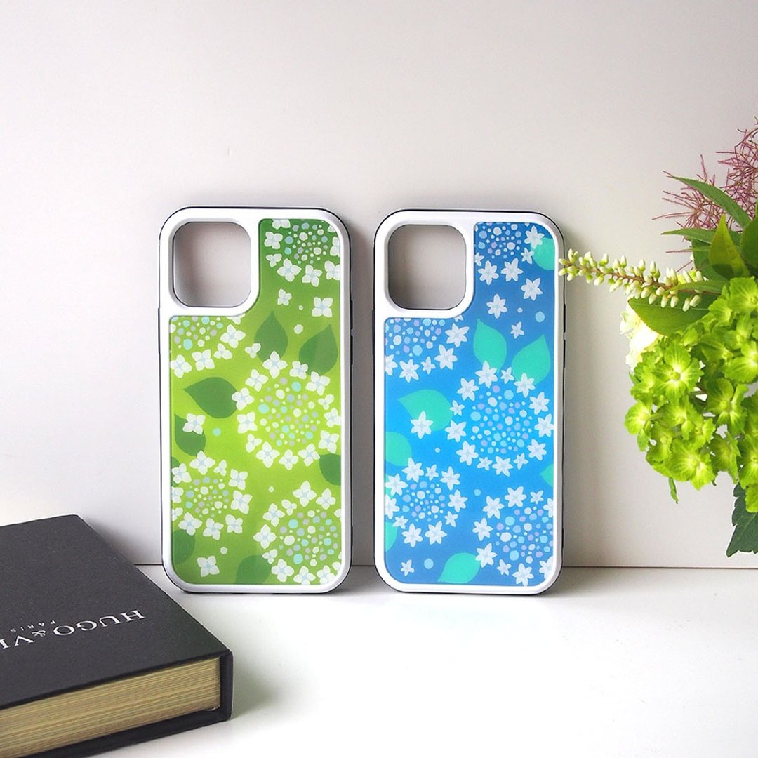 【强化玻璃 iPhone 手机壳】绣球花 - 手机壳/手机套 - 塑料 蓝色