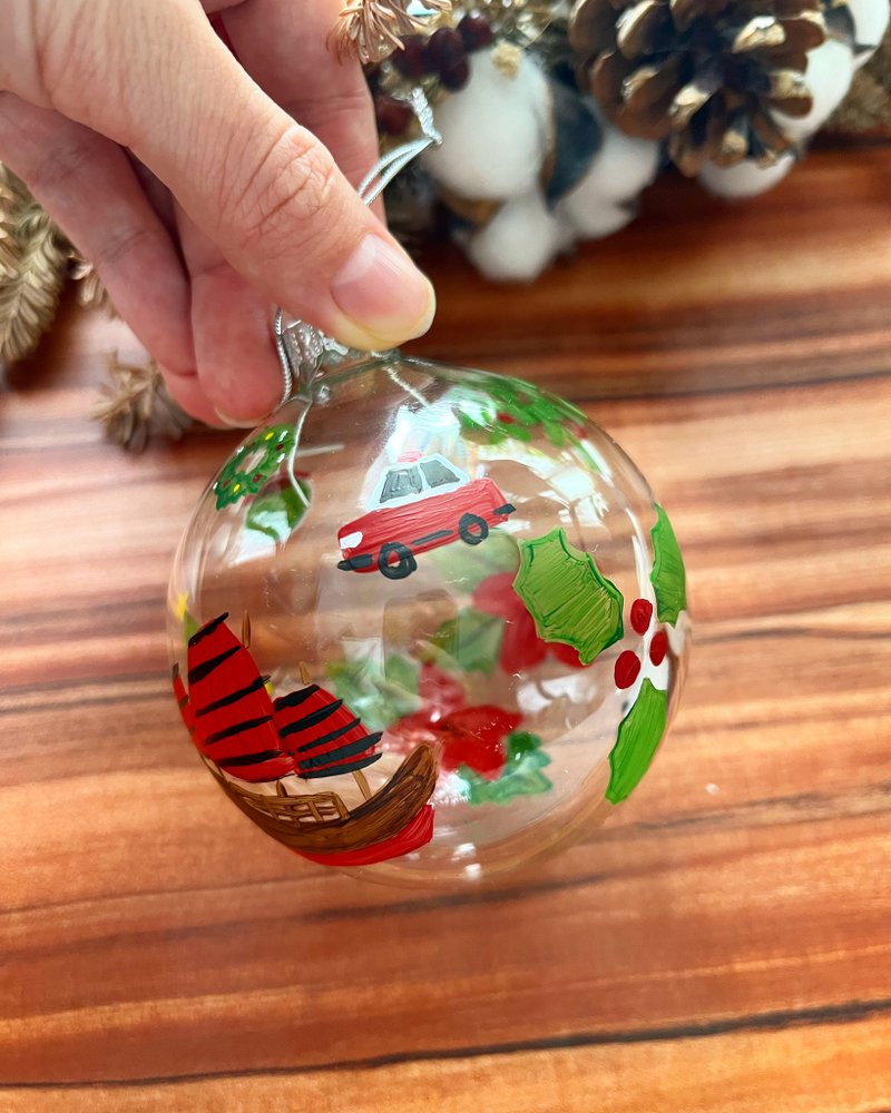 手绘圣诞装饰球 - 摆饰 - 玻璃 多色