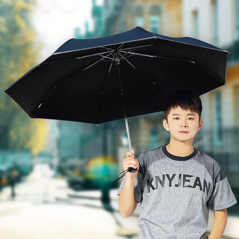 TDN大刚好速干无敌折伞 反光防晒晴雨伞B5583(海军蓝) - 雨伞/雨衣 - 防水材质 蓝色
