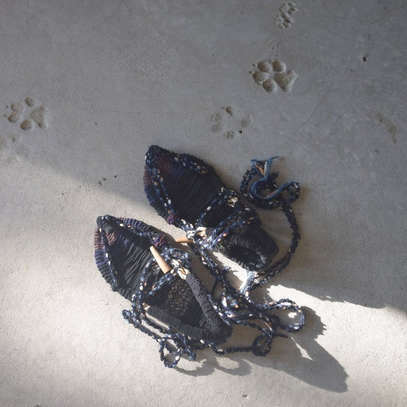 毛胚 / 琼麻手工布草履_草凉鞋手工鞋 | 无现货需定制 - 男女凉鞋 - 棉．麻 黑色