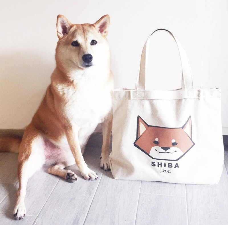 SHIBAINC Logo帆布包 - 化妆包/杂物包 - 棉．麻 