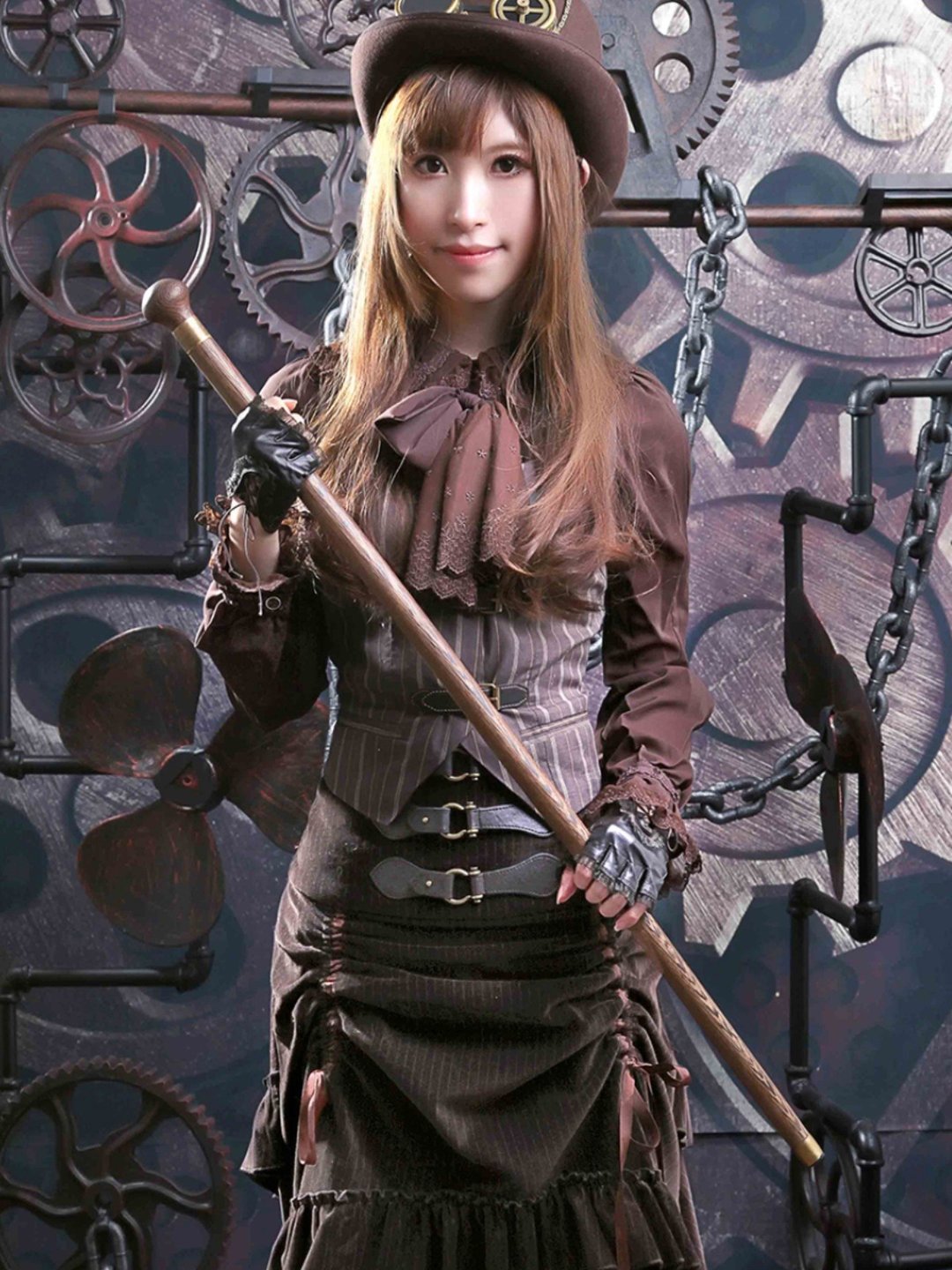 蒸汽朋克 Mr.Yis Steamland 绅士 木纹 复古 文明杖 拐杖手杖 - 其他 - 木头 咖啡色